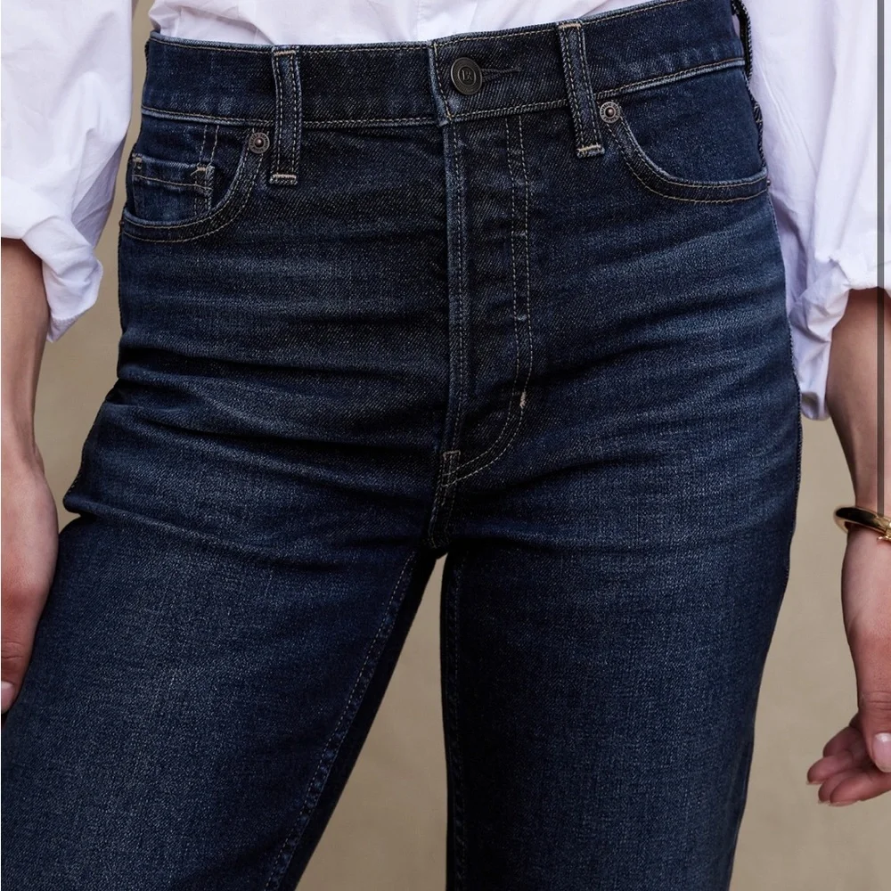 Banana Republic Straight Leg Dark Wash Stretch Jeans EUC sz 26/8S